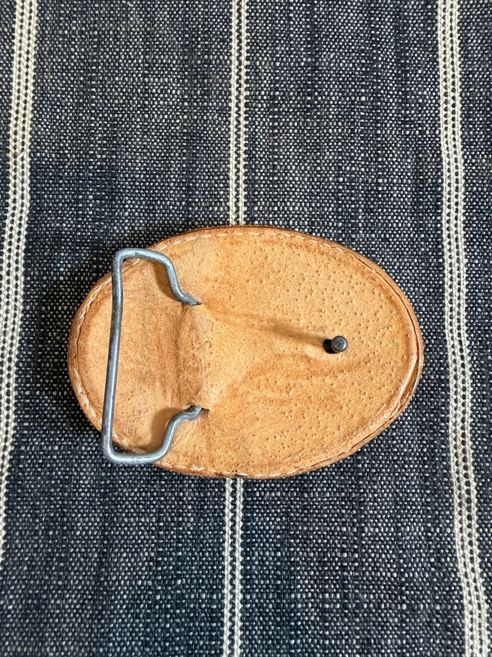 Vintage Embroidered Horse Leather Belt Buckle Western Equestrian 4x3” - Picture 2 of 2